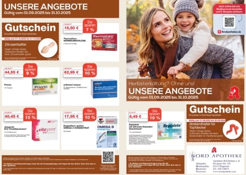 Prospekt Seite 1 mit Angeboten bis Ende Oktober 2025